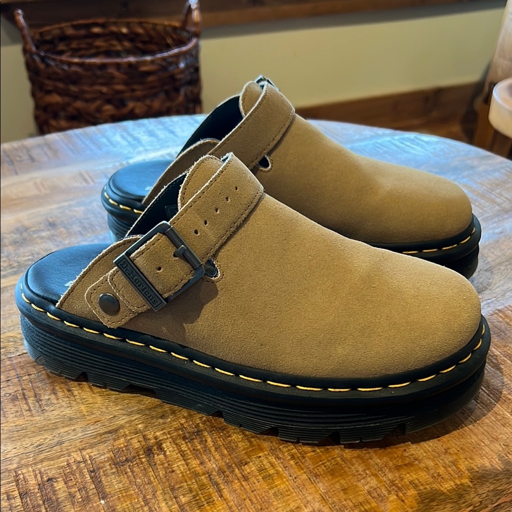 Dr. Martens Zebzag Suede Casual Slingback Platform Mules